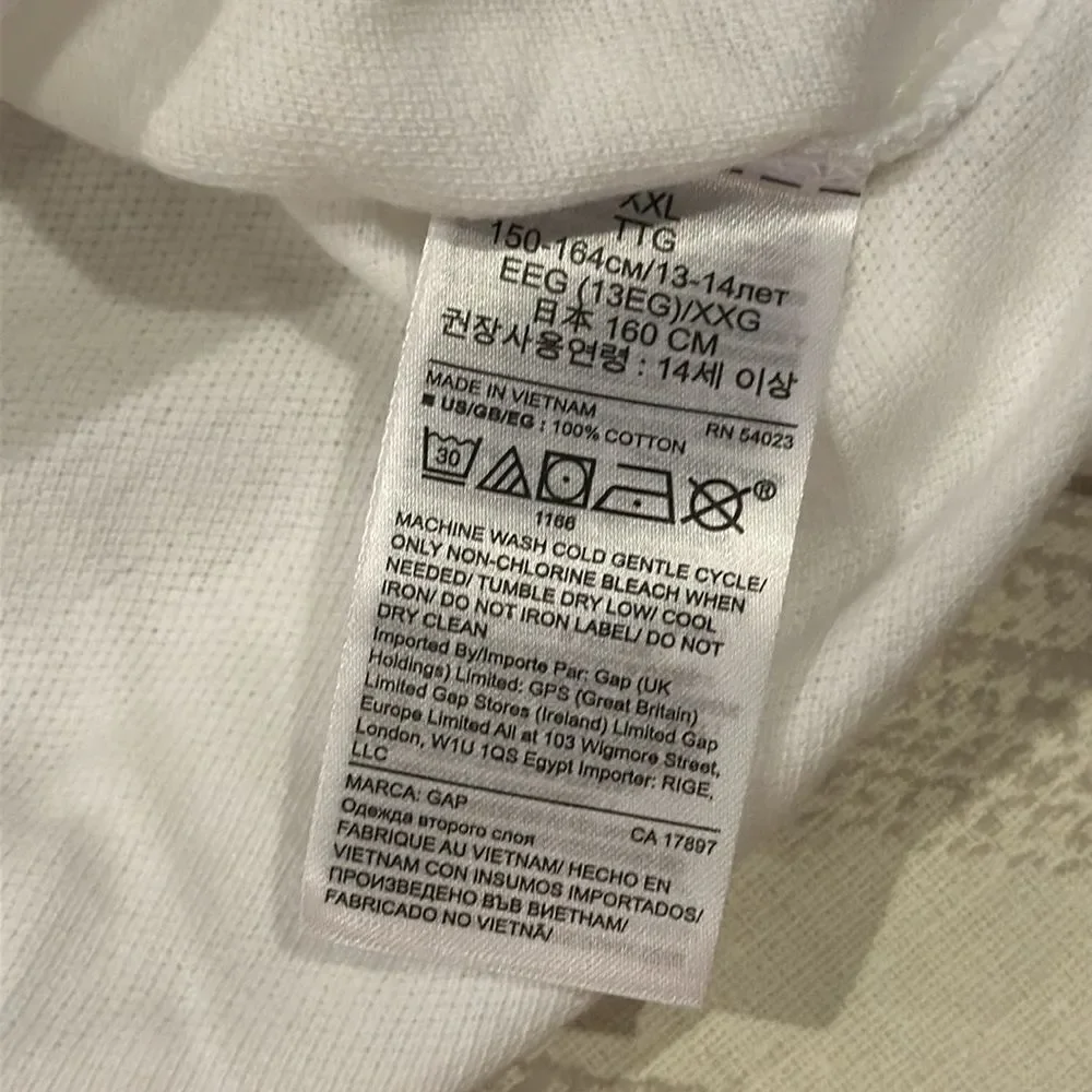 Gap Boys White Short-sleeve Collared Shirt, Size XXL